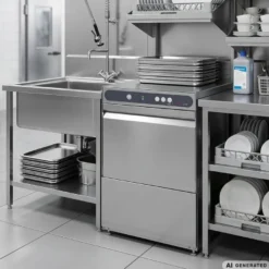 Gläserspülmaschine ECO 40x40 cm Korbmaß, mit Reiniger- & Klarspüldosierer, mit Ablaufpumpe & Enthärter, Made in Europe, 230 Volt