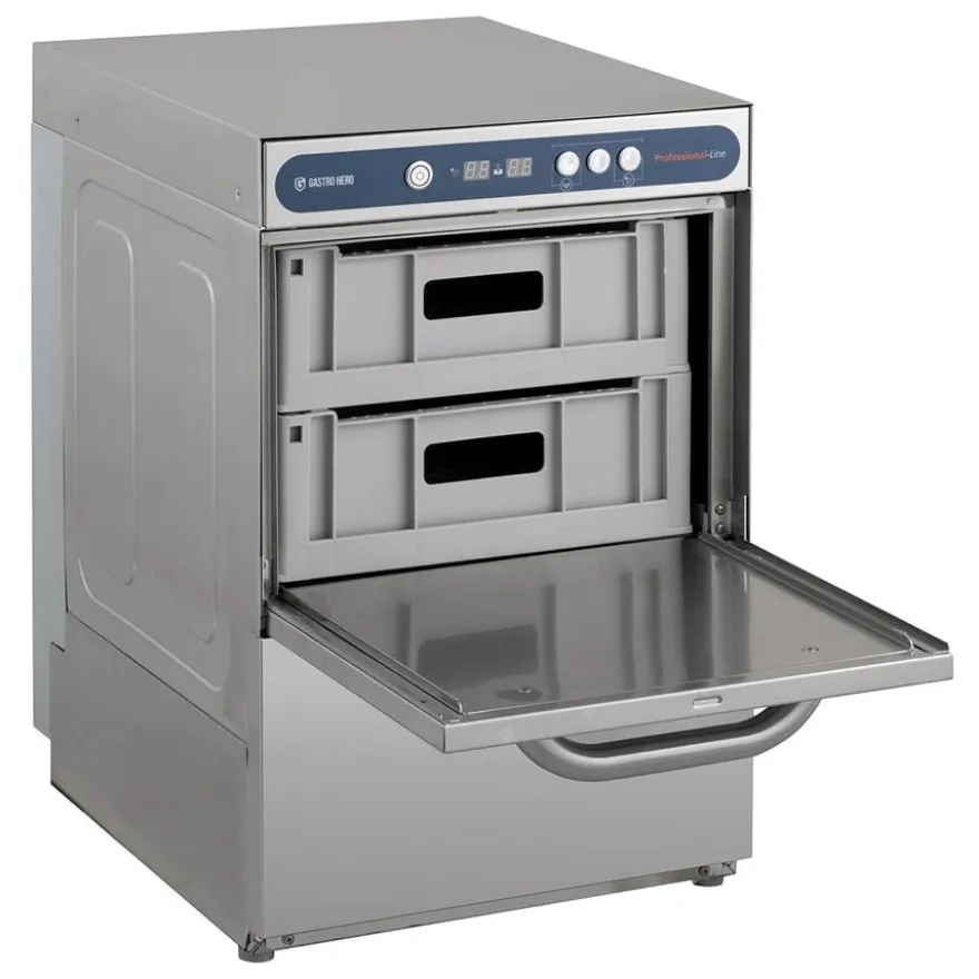 Gläserspülmaschine PROFI Digital 40 SL 40x40 cm Korbmaß, mit Reiniger- & Klarspüldosierer, mit Ablaufpumpe, Made in Europe, 230 Volt