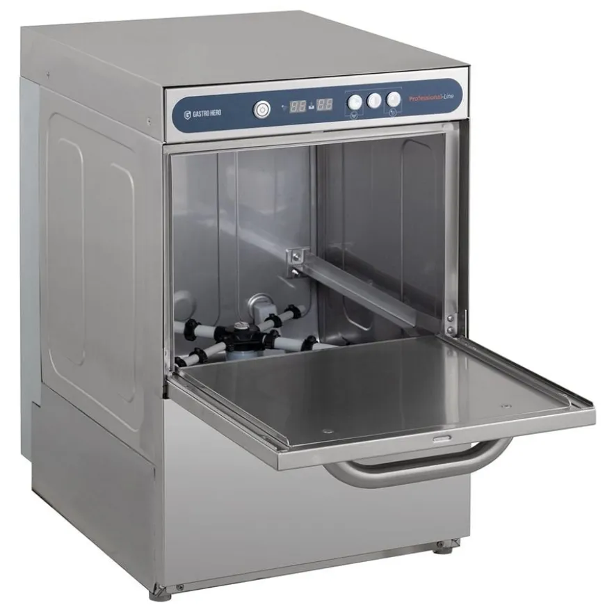 Gläserspülmaschine PROFI Digital 40 SL 40x40 cm Korbmaß, mit Reiniger- & Klarspüldosierer, mit Ablaufpumpe, Made in Europe, 230 Volt