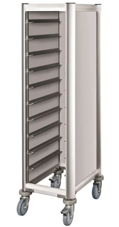 GN Tablettwagen Aluoptik, 10 Schienen für GN 1/1