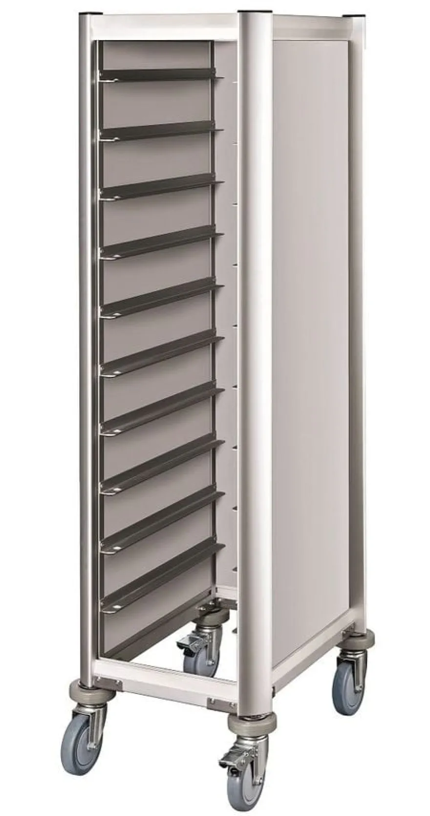 GN Tablettwagen Aluoptik, 10 Schienen für GN 1/1