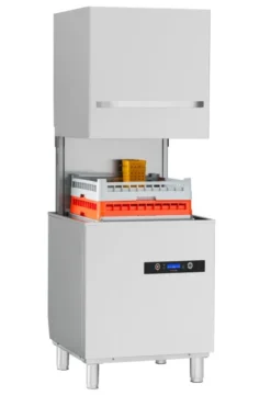 Haubenspülmaschine HYPRO Digital 54 SL 50x50 cm Korbmaß, mit Reiniger- & Klarspüldosierer, mit Ablaufpumpe, Drucksteigerungspumpe Made in Europe, 400 Volt