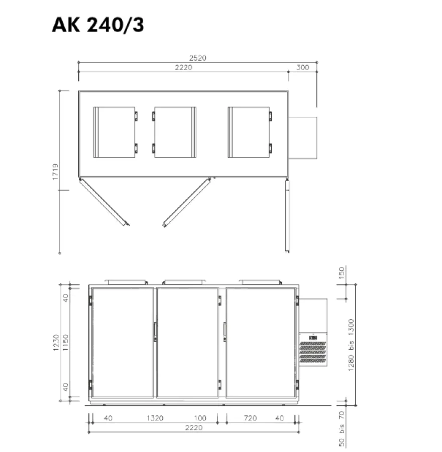 Hefa Abfallkühler 3x 240L