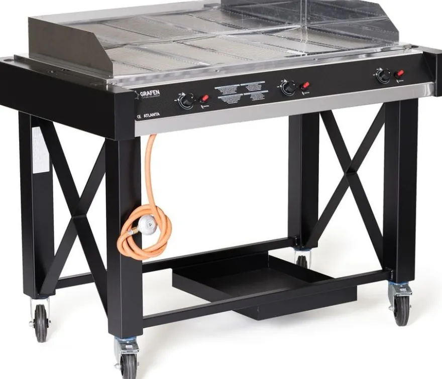 Hendi Gasgrill Atlanta, Schwarz, 13kW, 1285x770x(H)917mm