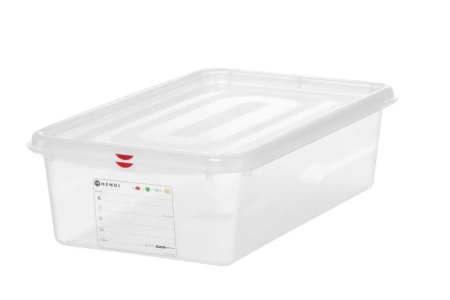Hendi GN-Behälter mit Deckel und HACCP-Clips, GN 1/1, 150 mm, 21 L, PP