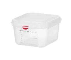 Hendi GN-Behälter mit Deckel und HACCP-Clips, GN 1/6, 100 mm, 1,7 L, PP
