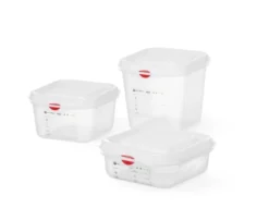 Hendi GN-Behälter mit Deckel und HACCP-Clips, GN 1/6, 65 mm, 1,1 L, PP