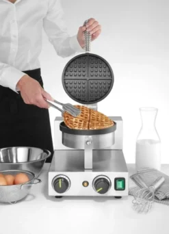 Hendi Waffeleisen rund, 230V/1000W, 250x491x(H)285mm