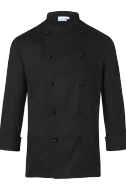 Herrenkochjacke Basic, Kugelknöpfe, schwarz, Größe: XL