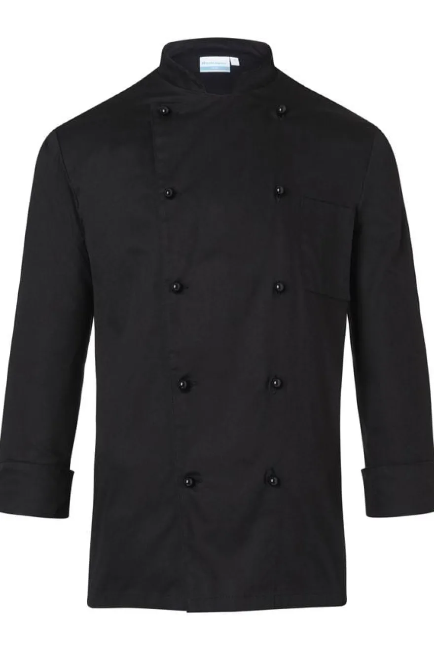 Herrenkochjacke Basic, Kugelknöpfe, schwarz, Größe: XL