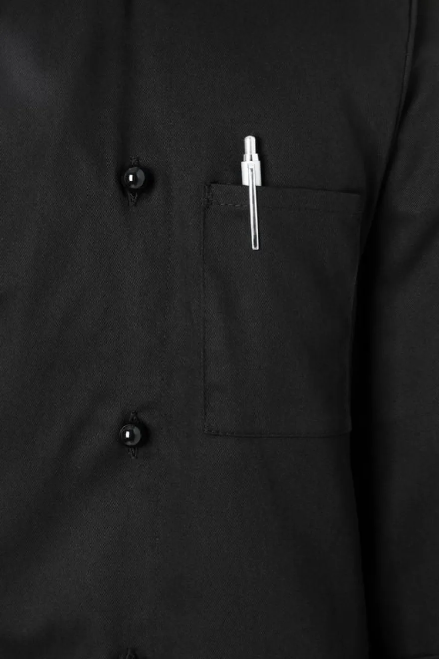 Herrenkochjacke Basic, Kugelknöpfe, schwarz, Größe: XL