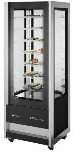 ISA Panorama-Kühlvitrine CRISTAL TOWER 750 RV TN BLACK