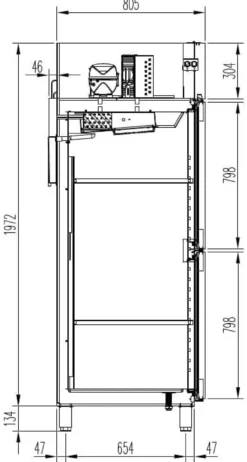 Kühlschrank Profi 700 GN 2/1 - mit 2 Halbtüren
