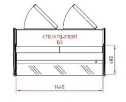 Kühltheke PROFI 150 - rundes Frontglas, 1525 mm, mit LED-Beleuchtung
