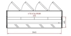 Kühltheke PROFI 250 - rundes Frontglas, 2525 mm, mit LED-Beleuchtung