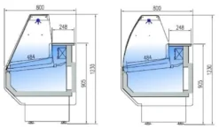 Kühltheke PROFI 200 - rundes Frontglas, 2025 mm, mit LED-Beleuchtung