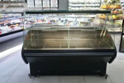 Kühltheke RHEA 1340 mm schwarz, LED-Beleuchtung, gekühlter Unterbau