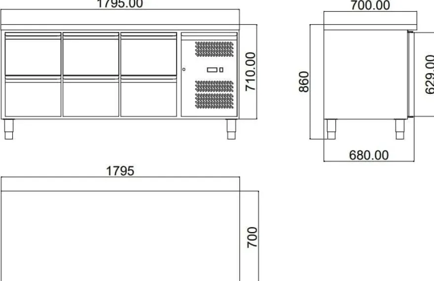 Kühltisch ECO 0/6 - GN 1/1