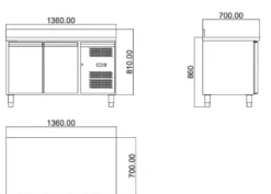 Kühltisch ECO 2/0 mit Aufkantung - GN 1/1