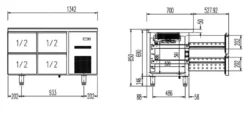 Kühltisch Profi 0/4 Superior - GN 1/1