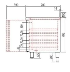 Kühltisch Profi 2/0 Superior mit Aufkantung - GN 1/1