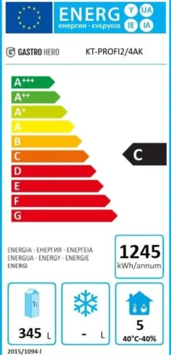 Kühltisch Profi 2/4 Superior mit Aufkantung - GN 1/1