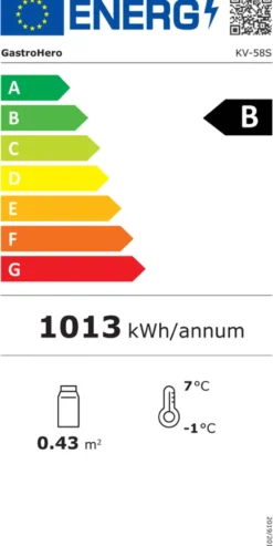 Kühlvitrine ECO 58 Liter, LED-Beleuchtung, 2 Roste, schwarz