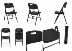 Klappstuhl - belastbar bis 160 kg - Schwarz