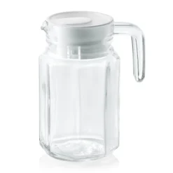 Krug mit Kunststoffdeckel, 0,5 ltr., Ø 7,5 cm, Glas