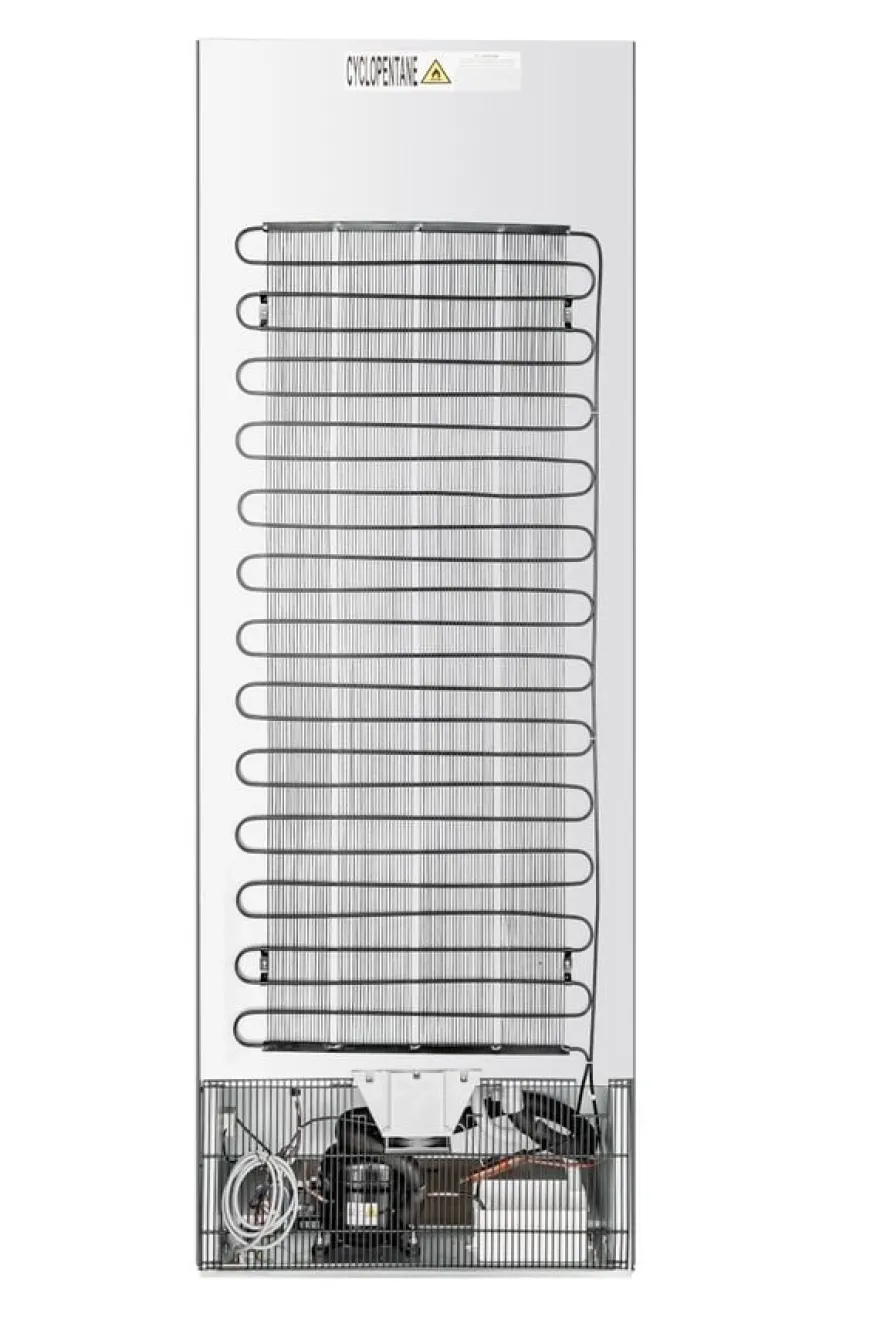 Lagerkühlschrank ECO 400 mit Glastür, Innenraum aus Kunststoff, schwarz