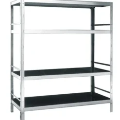 Mastro Regal aus Edelstahl mit 4 Regalböden, 1400x500x1800 mm