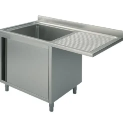 Mastro Spülschrank mit Flügeltür für Einbau-Geschirrspüler, 1 Becken links, 1200x700 mm