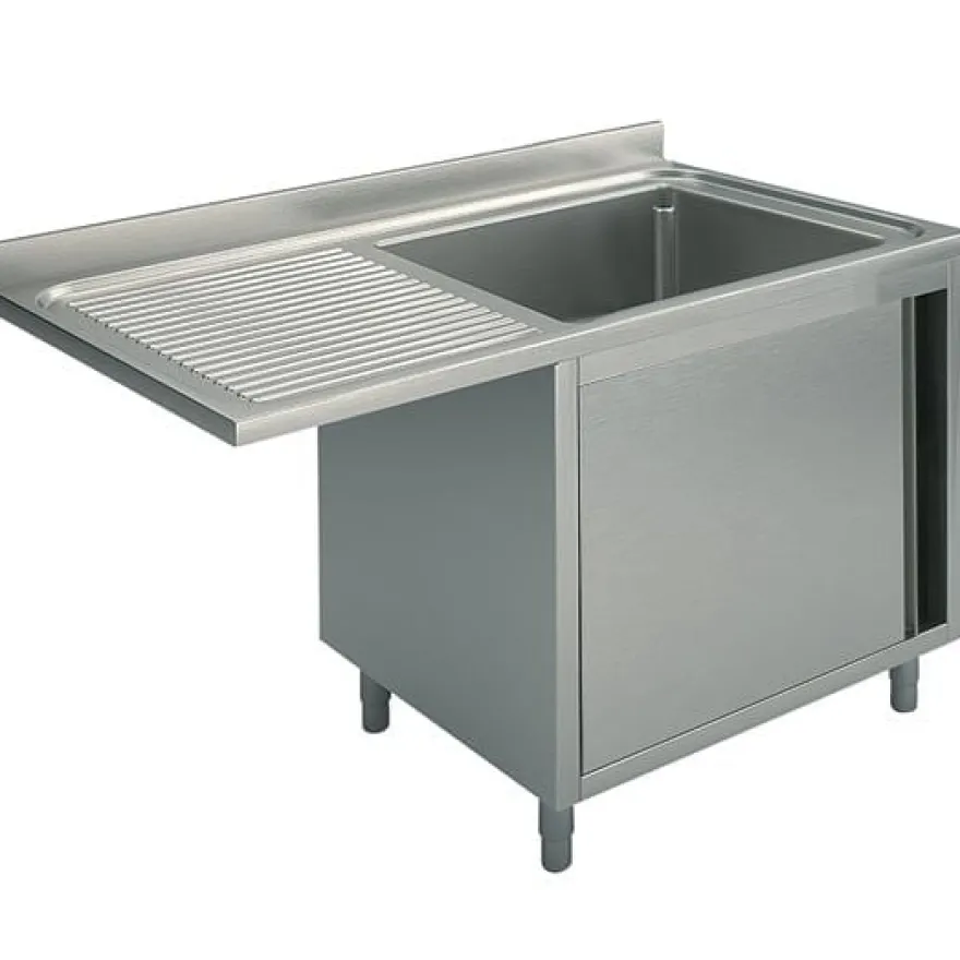 Mastro Spülschrank mit Flügeltür für Einbau-Geschirrspüler, 1 Becken rechts, 1200x600 mm