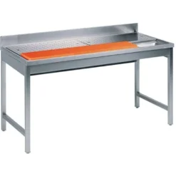 Mastro Vorbereitungstisch für Fleisch mit Schneidbrett und Abfallloch, L=1400 mm