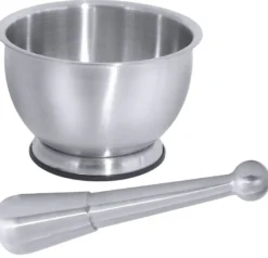 Mörser mit Stößel, aus Edelstahl 18/10