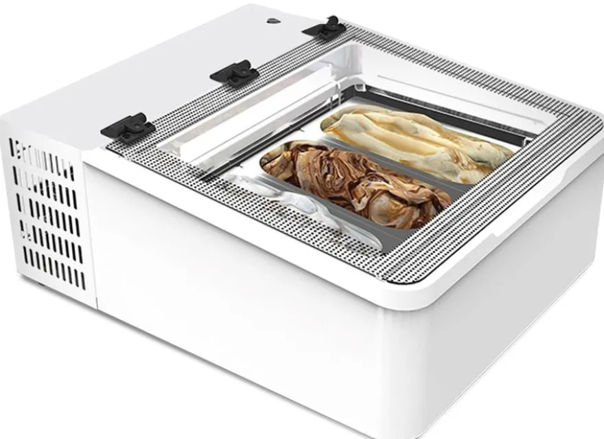 Nordcap Auftisch-Eisvitrine MINI CREAM 3V LED WEISS