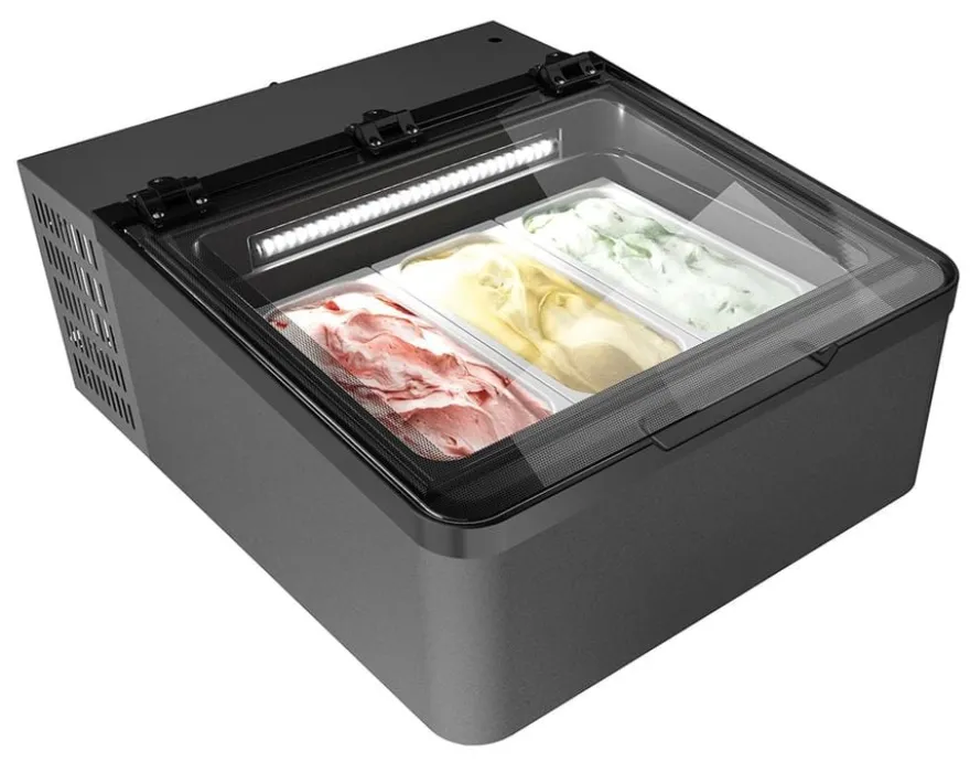 Nordcap Auftisch-Eisvitrine MINI CREAM 3V LED GRAU