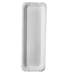 Pappteller "Pure" rechteckig, weiss, 8x23cm - 250 Stk