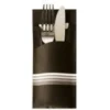 Papstar Bestecktasche 5 cm schwarz/weiss "Stripes