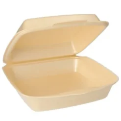Papstar Menüboxen mit Klappdeckeln, EPS ungeteilt 75x225x22 beige laminiert - 50 Stk.