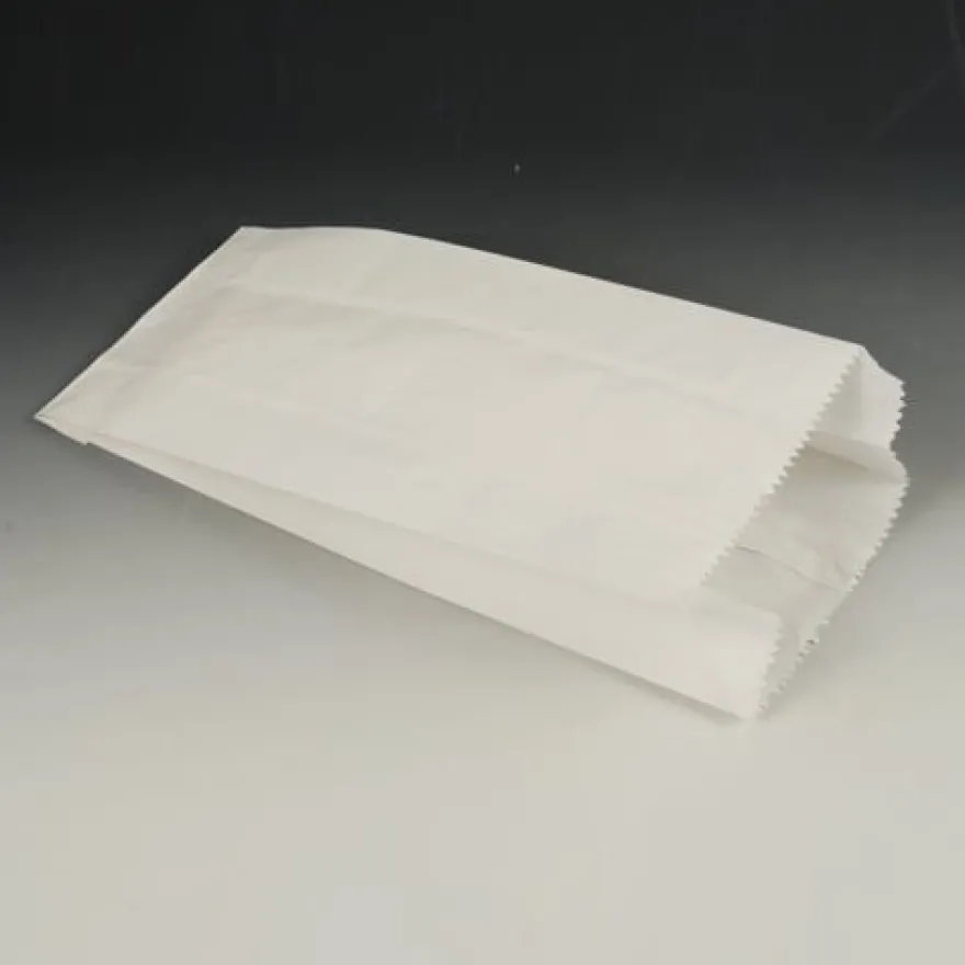 Papstar 1000 Papierfaltenbeutel, Cellulose, gefädelt 24 cm x 11 cm x 6 cm weiss Füllinhalt 1 kg