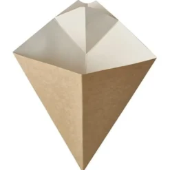 PapstarPurePommes-Frites-Spitztüte- L -mit Dip-Ecke; Pappe - 50 Stk - 300g