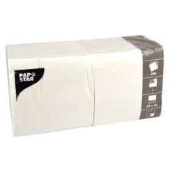 Papstar 500 Servietten, 1-lagig 1/4-Falz 33 cm x 33 cm weiss