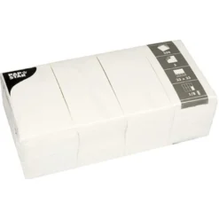 Papstar 250 Servietten, 2-lagig 1/8-Falz 33 cm x 33 cm weiss