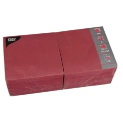 Papstar 250 Servietten, 3-lagig 1/4-Falz 33 cm x 33 cm bordeaux