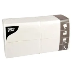 Papstar 500 Servietten, 1-lagig 1/8-Falz 33 cm x 33 cm weiss
