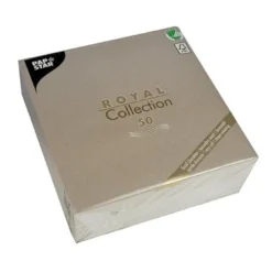 Papstar 50 Servietten "ROYAL Collection" 1/4-Falz 40 cm x 40 cm grau