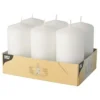 Papstar 6 Stumpenkerzen Ø 60 mm x H: 115 mm weiss - 6 Stk