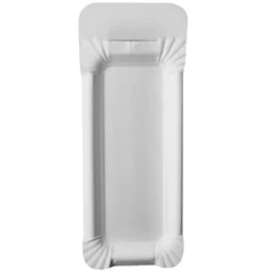 Papstar 250 Teller, Pappe "pure" eckig 8 cm x 21 cm weiss mit Anfasser