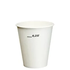 Papstar 100 Trinkbecher für Kaltgetränke, Pappe 0,25 l Ø 8,97 cm x H: 10 cm weiss
